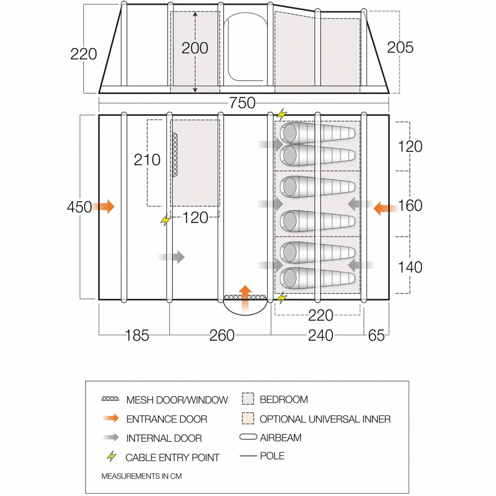 Намет Vango Valencia II Air 650XL Sky Blue (929094) - зображення 2