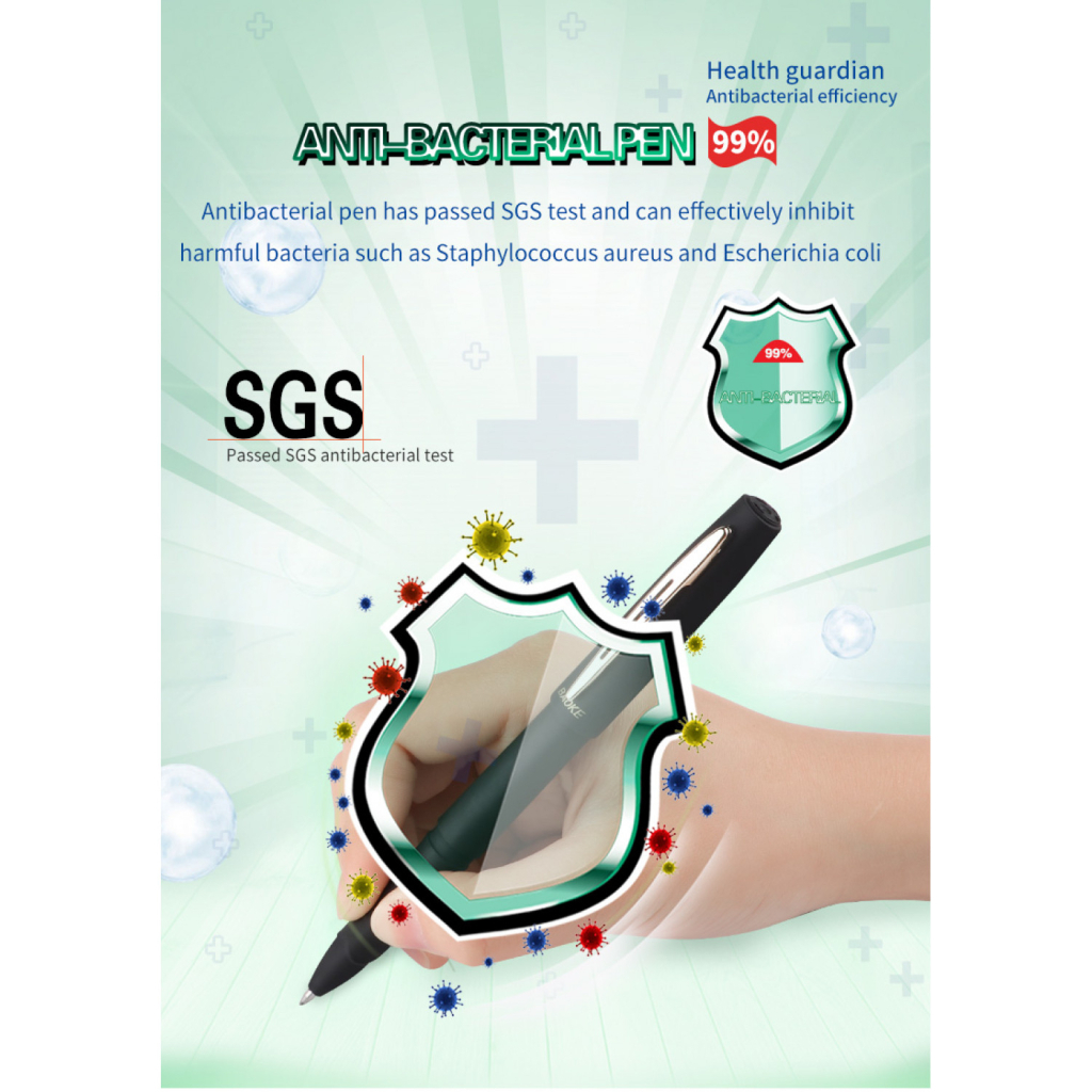 Ручка гелева Baoke антибактеріальне покриття софт 0.5 мм, червона (PEN-BAO-1828A-R) - зображення 4