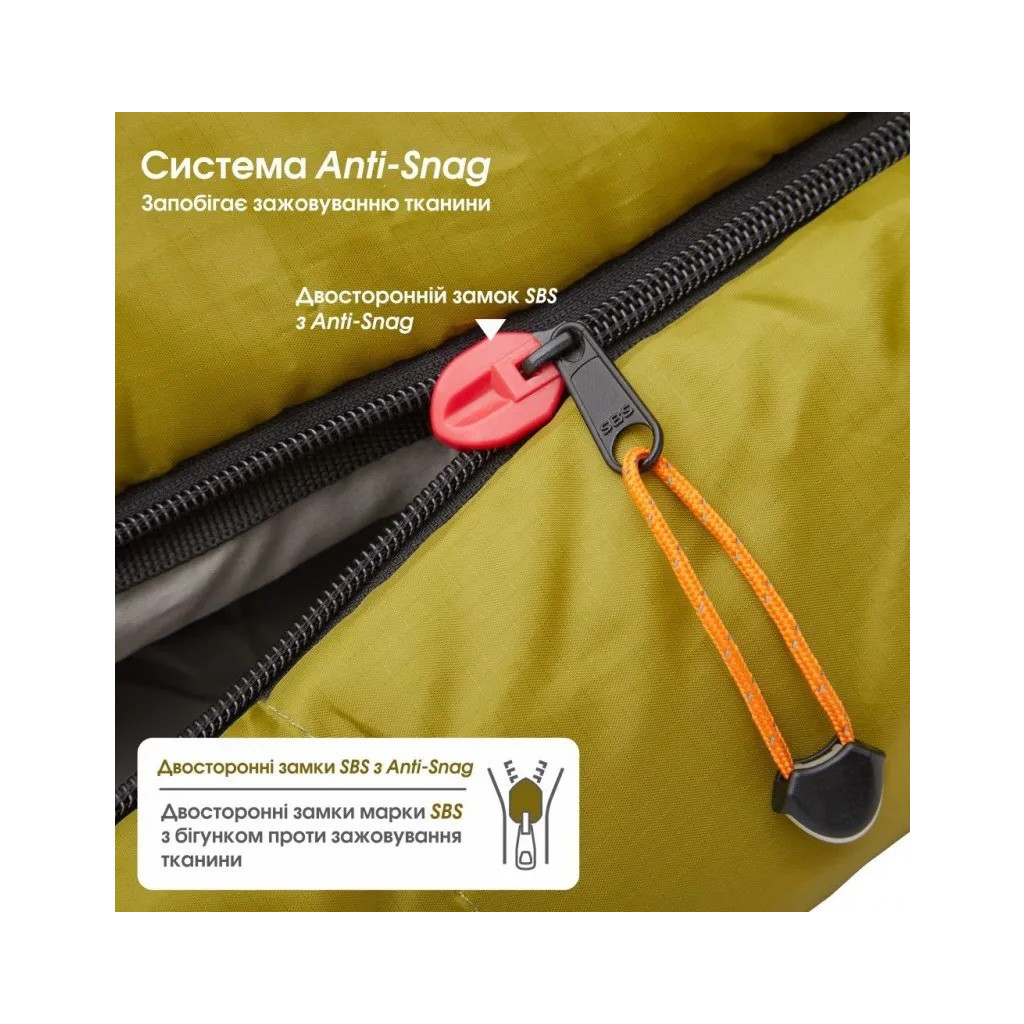 Спальний мішок Mousson PLATO L Olive (9043) - зображення 5