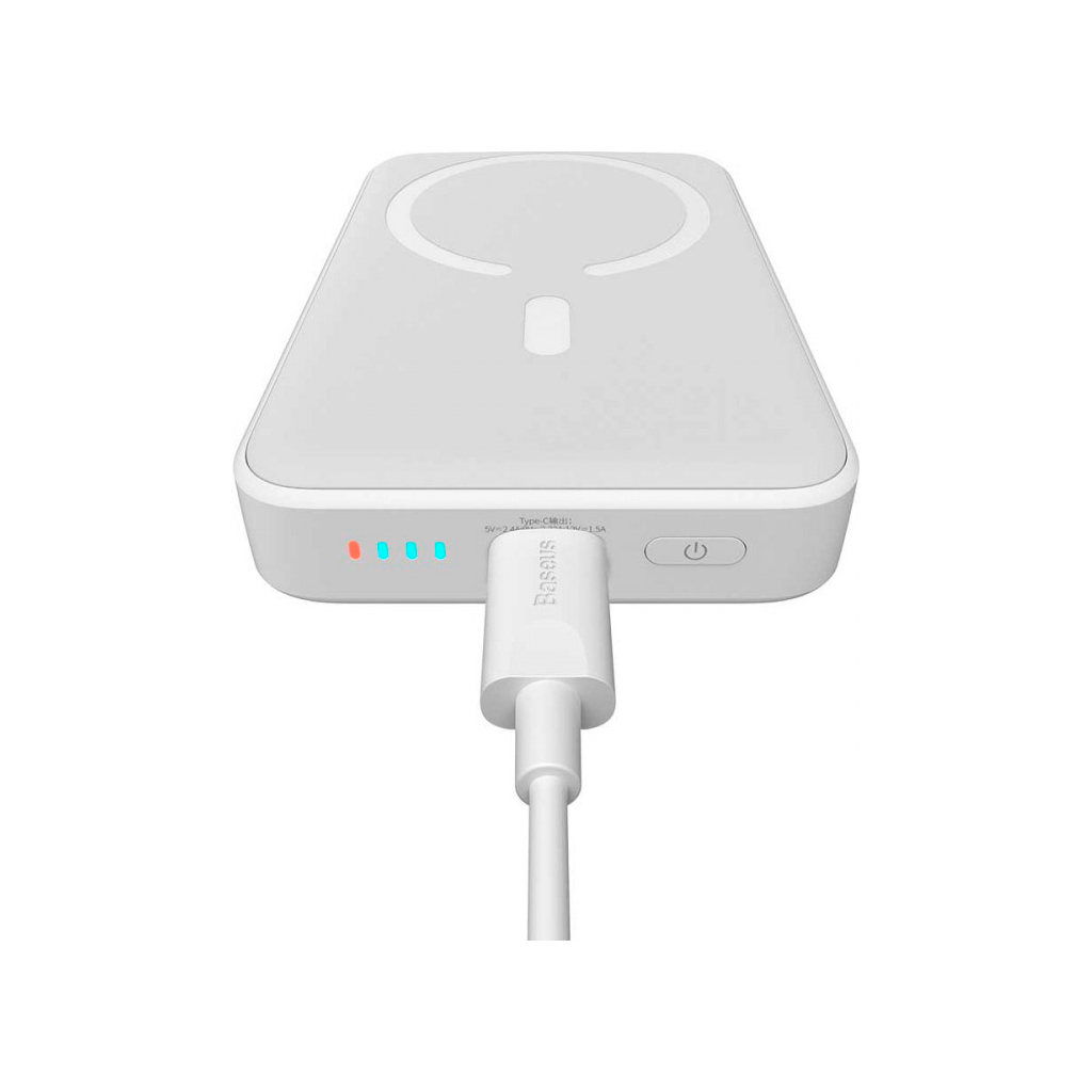Батарея універсальна Baseus Wireless Magnetic Mini 10000mAh 20W, White (PPCX030002\PPCXM10) (P10022100212-00) - зображення 7