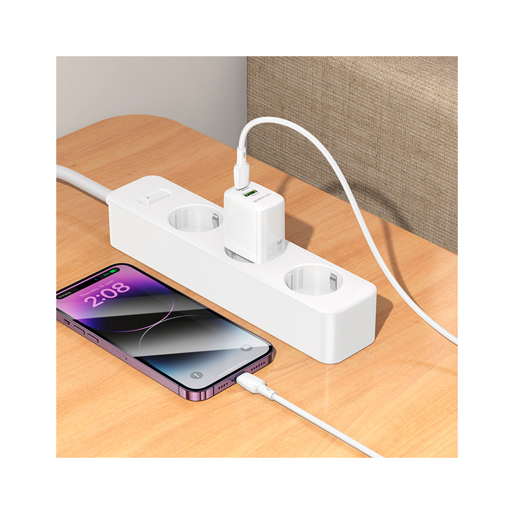 Зарядний пристрій BOROFONE BN27 Fuente 1xUSB-C PD20W + 1xUSB QC3.0 White (6941991120268) - зображення 9