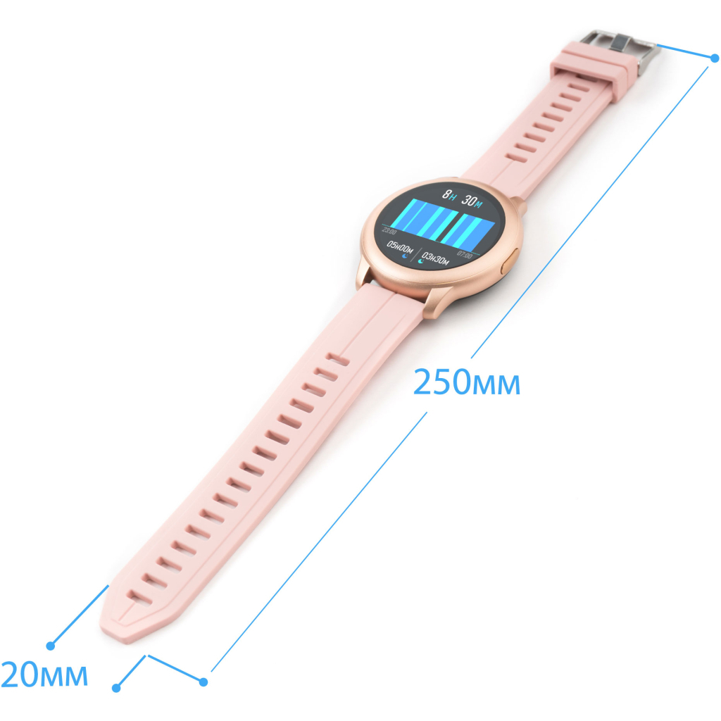 Смарт-годинник Globex Smart Watch Aero Gold-Pink - зображення 7