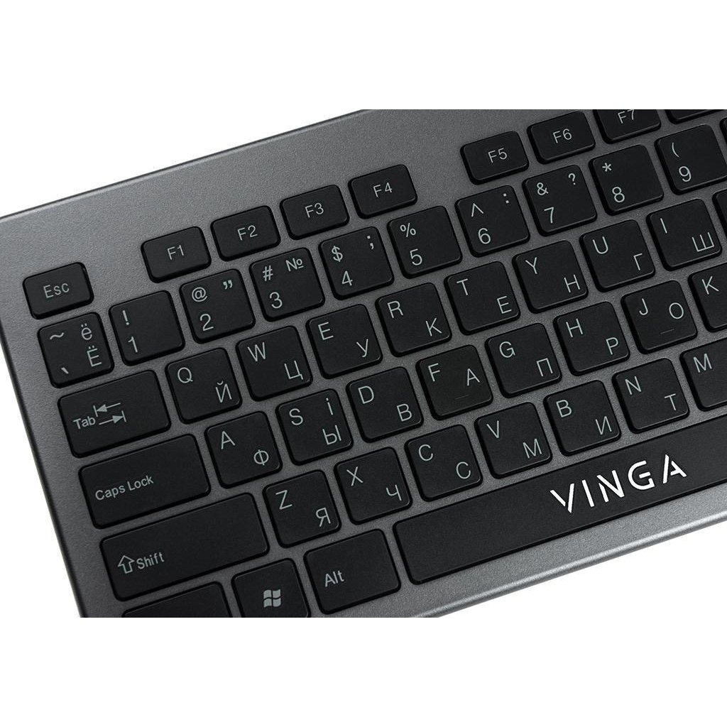 Клавіатура Vinga KB735 black-grey - зображення 8
