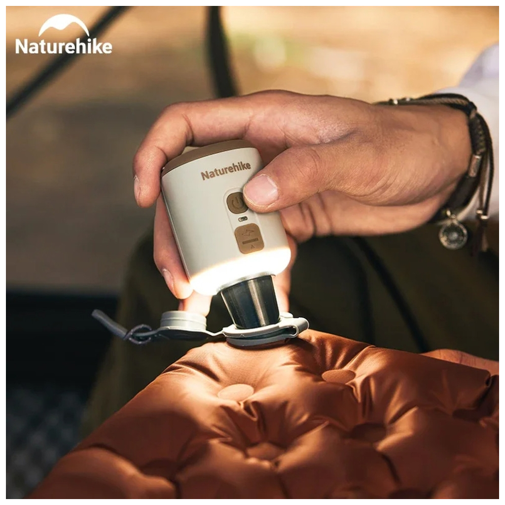 Насос для надувних меблів Naturehike CNK2300DQ022 + нічник + вентилятор, бежевий (6976507665971) - зображення 12