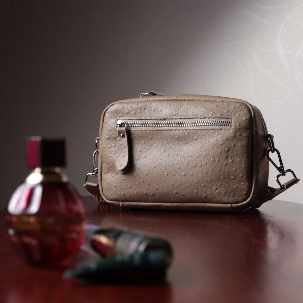 Сумка Vintage З фактурної натуральної шкіри Бежева (22662) - зображення 12