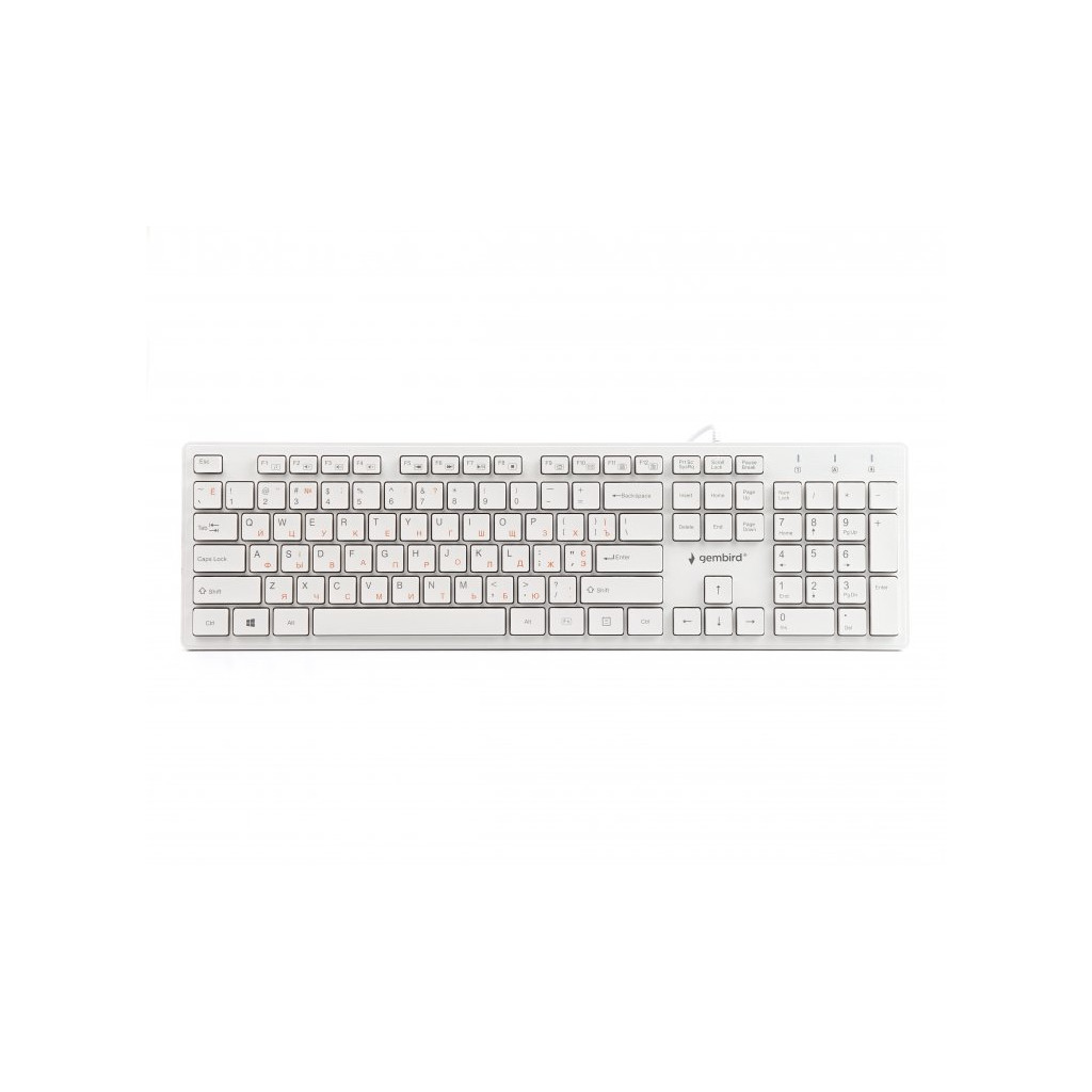 Клавіатура Gembird KB-MCH-03-W-UA USB White (KB-MCH-03-W-UA) - зображення 1