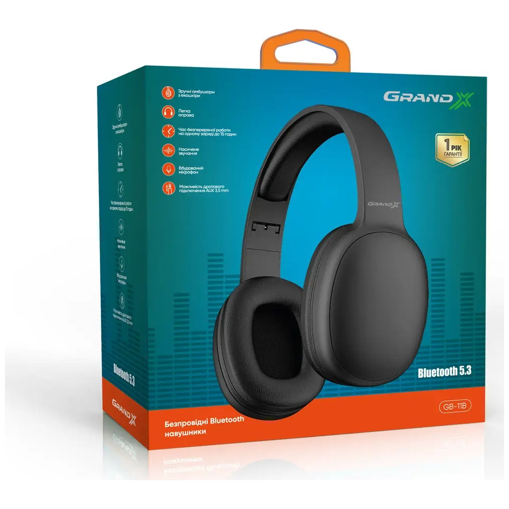 Навушники Grand-X GB-11B Black (GB-11B) - зображення 5