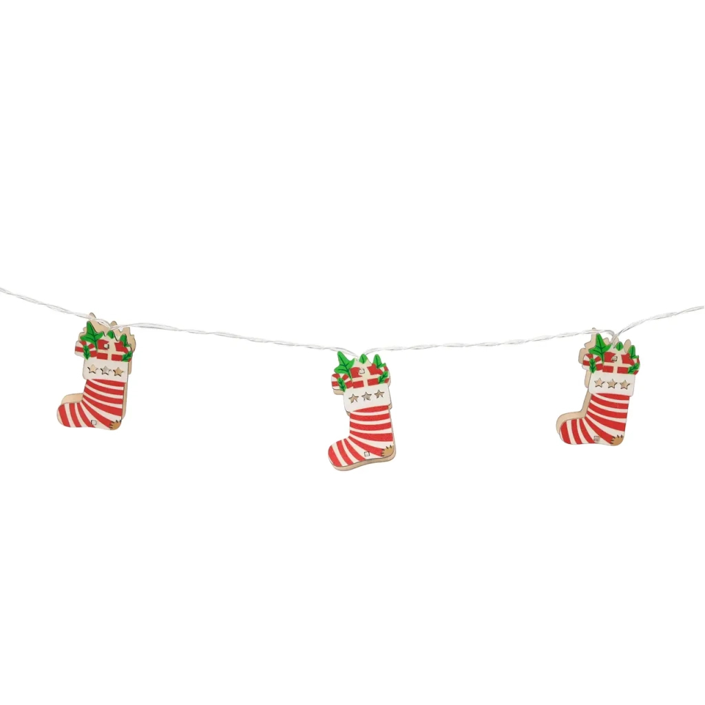 Гірлянда Chomik Шкарпетка новорічна 1.65 м 10 LED Теплий білий (5900779854093) - зображення 1