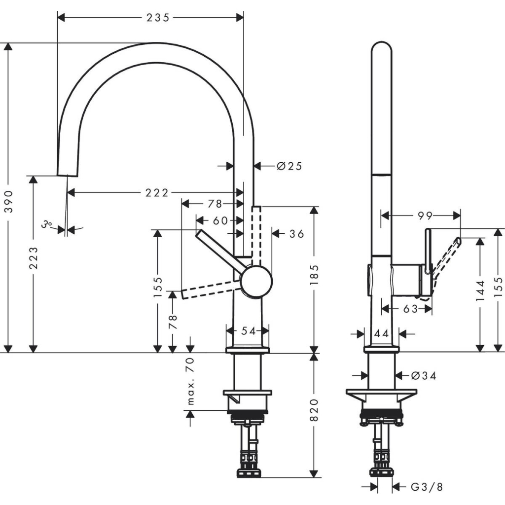 Змішувач Hansgrohe Talis M54 (72804000) - зображення 2