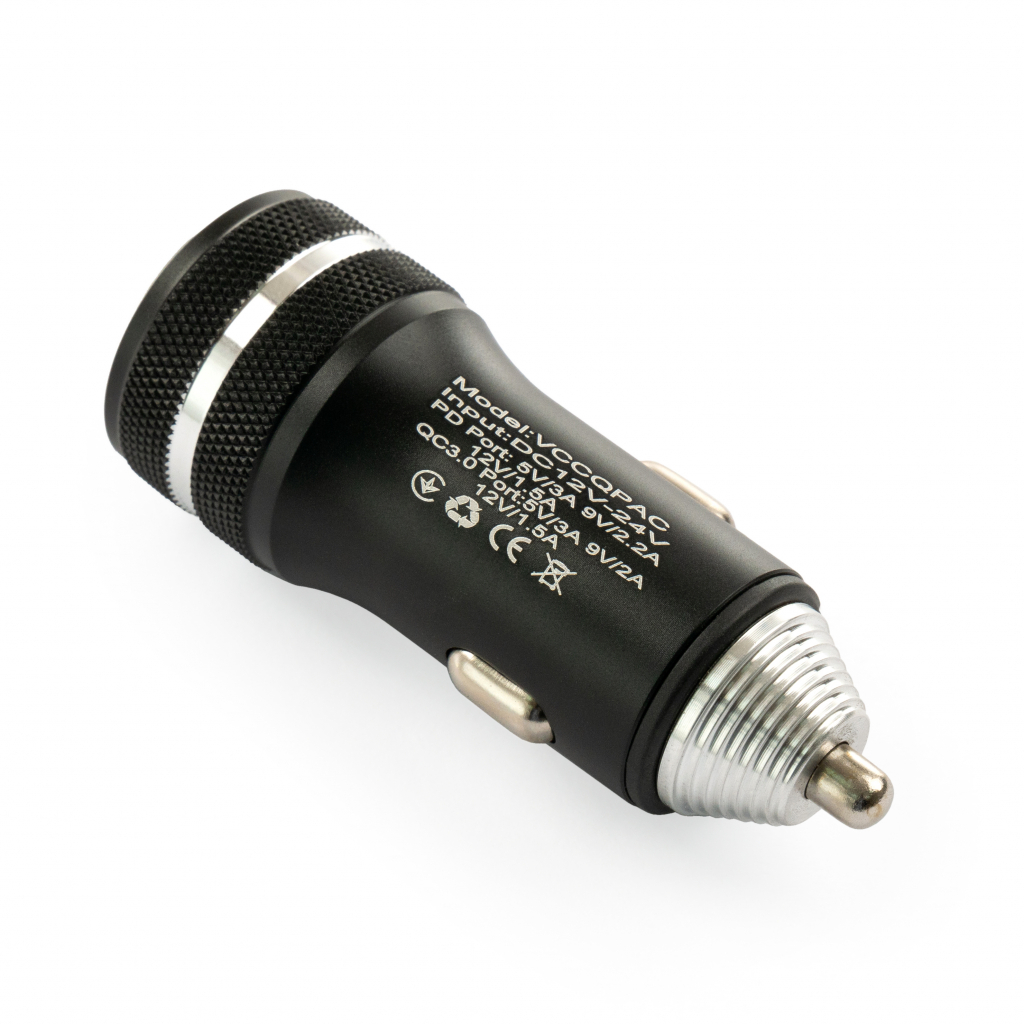 Зарядний пристрій Vinga QC3.0 + PD Quick Car Charger aluminium 36W Max black (VCCQPAC) - зображення 5