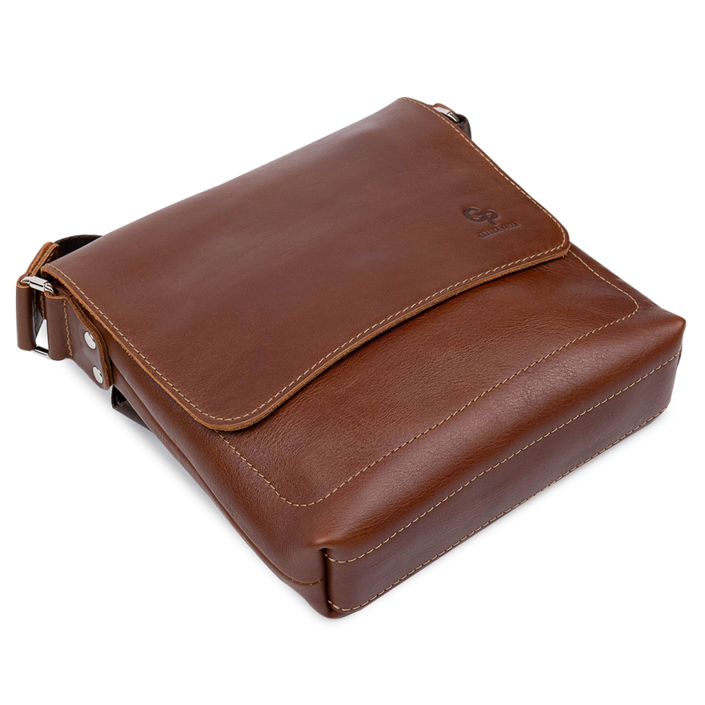 Сумка Grande Pelle Шкіряна чоловіча через плече Коричнева (11567) - зображення 5