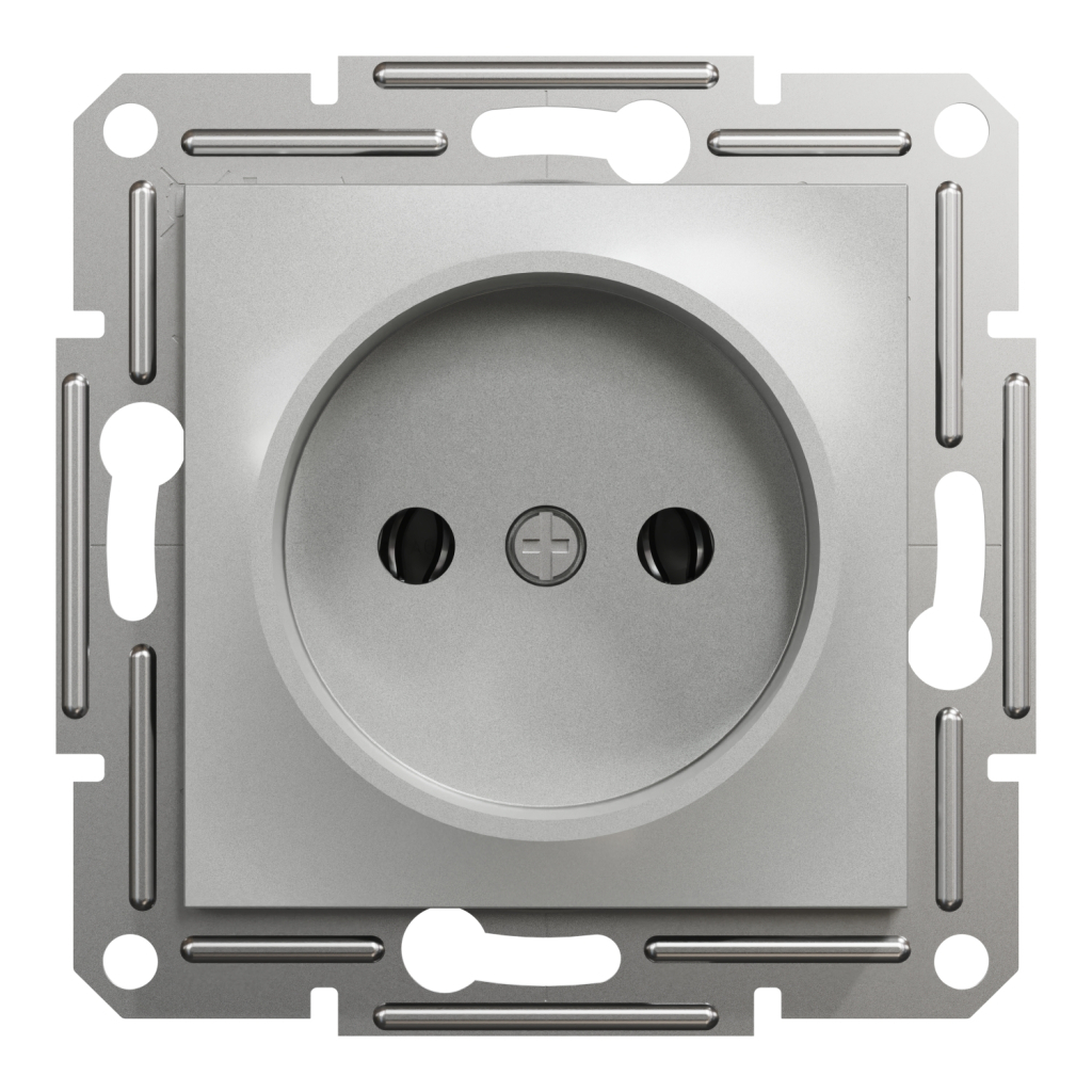 Розетка Schneider Electric ASFORA без заземлення алюм. (EPH3000161) - изображение 1