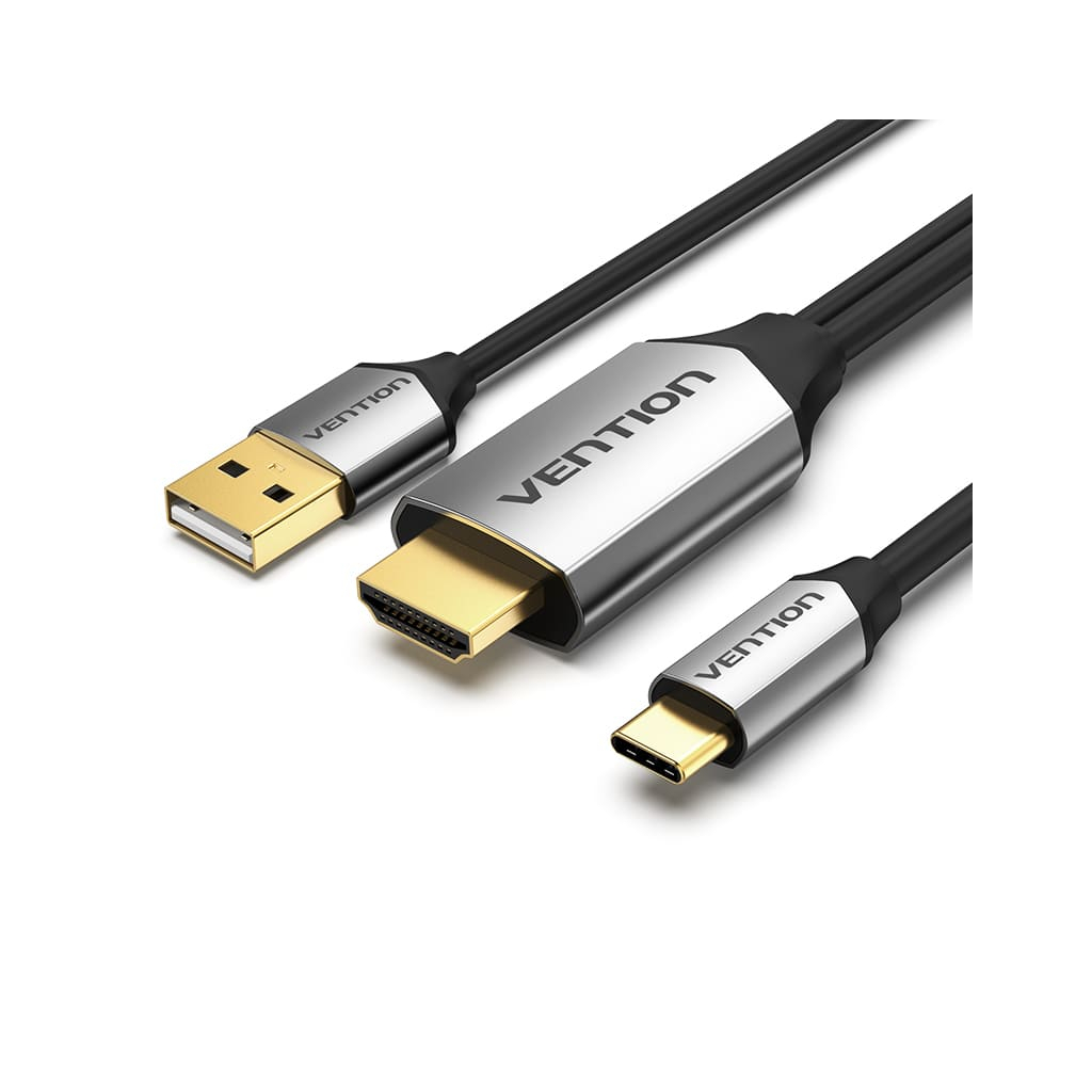 Кабель мультимедійний USB-C to HDMI M 1.5m V2.0 4K60Hz USB power supply black Vention (CGTBG) - изображение 1
