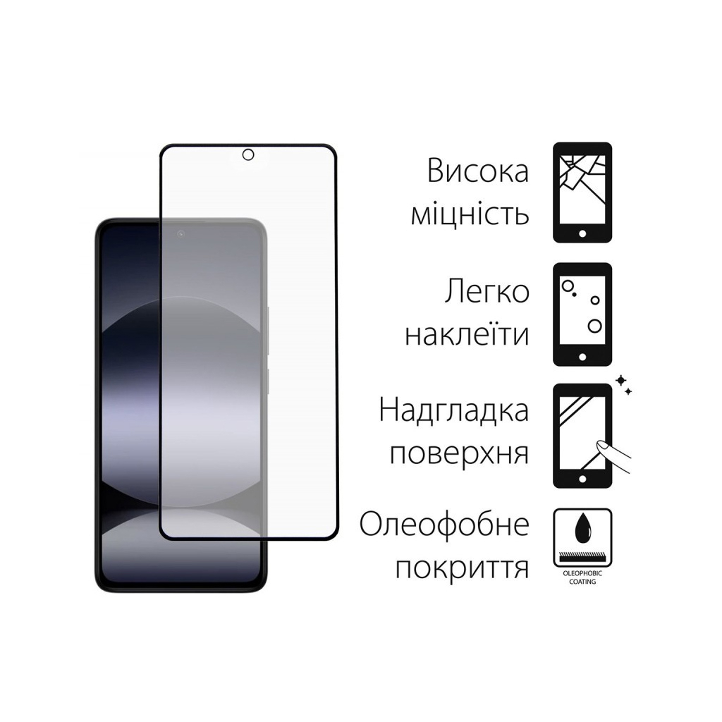 Чохол до мобільного телефона Dengos Kit Xiaomi Redmi Note 14 case Matte + glass (Black) (DG-KM-127) - зображення 3