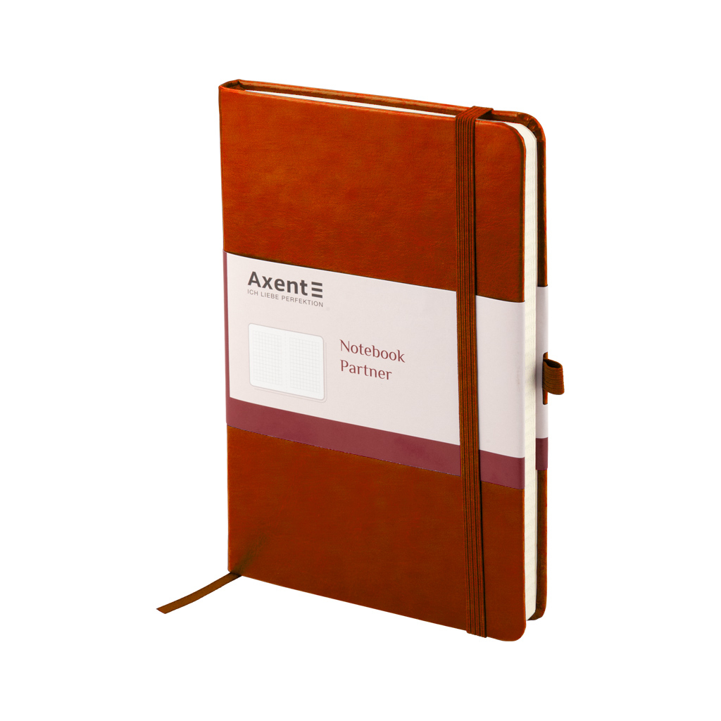 Блокнот Axent Partner Lux, 125х195, 96 арк., кліт., коричневий (8202-19-A) - зображення 2