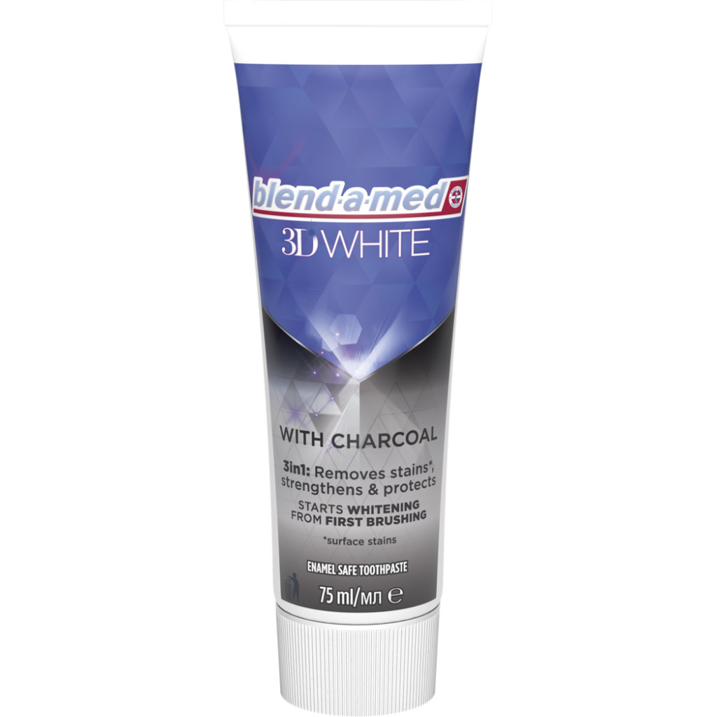 Зубна паста Blend-a-med 3D White З деревним вугіллям 75 мл (8006540793114) - зображення 3