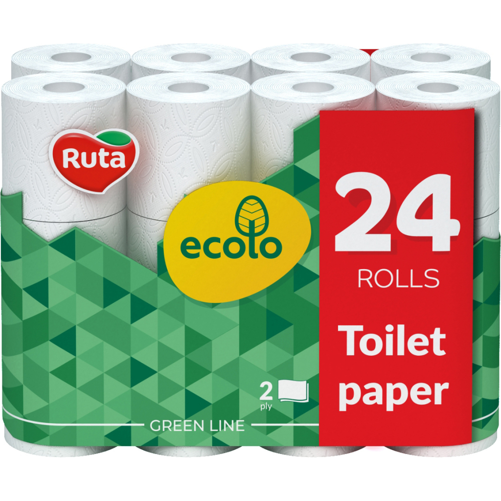 Туалетний папір Ruta Ecolo 2 шари 24 рулони (4820202895626) - зображення 1