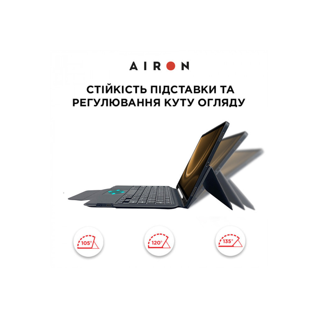 Чохол до планшета AirOn Premium Samsung Galaxy Tab S9 FE 10.9'' 2023 + Keyboard (4822352781114) - зображення 3