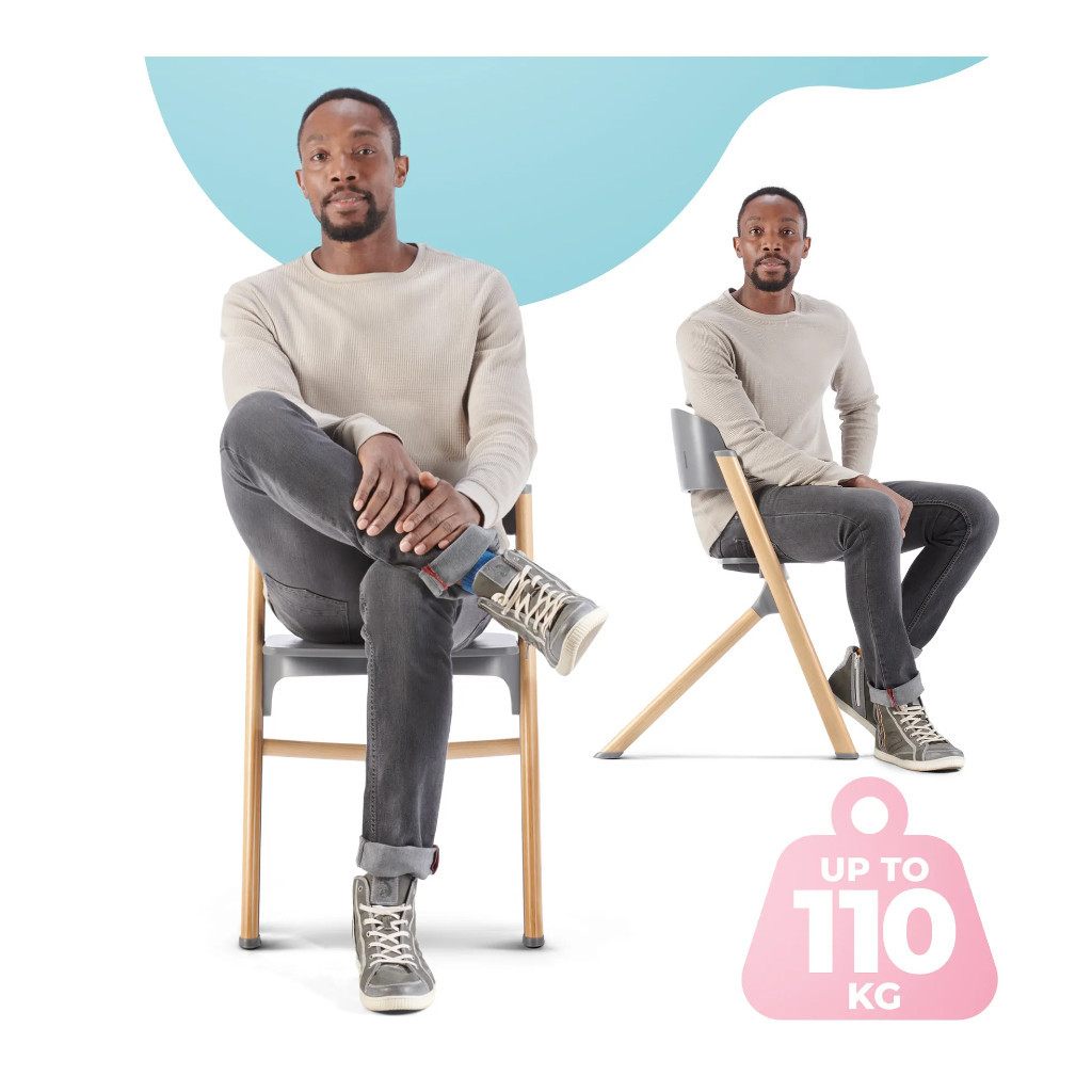 Стілець для годування Kinderkraft з шезлонгом Igee Calmee Cloudy Grey (5902533919109) - изображение 10