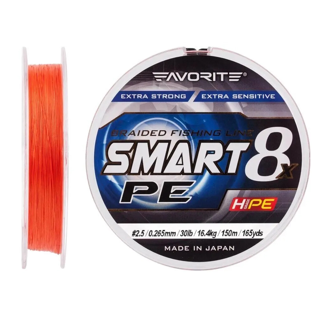 Шнур Favorite Smart PE 8x 150м 2.5/0.265mm 30lb/16.4kg Red Orange (1693.10.86) - зображення 2
