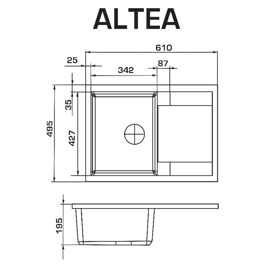 Мийка кухонна GRANADO ALTEA grafito (gr1309) - зображення 8