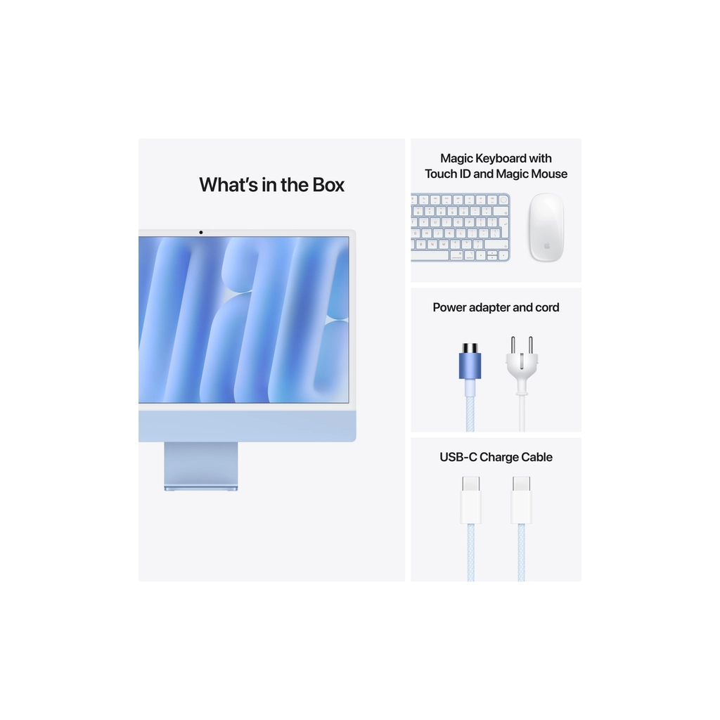 Комп'ютер Apple 24" iMac Retina 4.5K / Apple M4 (10-c/CPU, 10-c/GPU), 16, 512, Blue (MWV33UA/A) - зображення 8