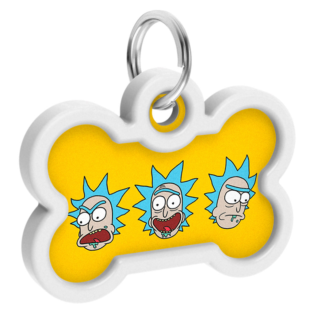 Адресник для тварин WAUDOG Smart ID з QR паспортом "Рік і Морті 3", кістка 40х38 мм (231-0282) - зображення 3