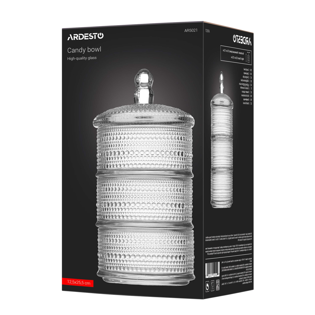 Цукорниця Ardesto Verbena, 12,5 х 25,5 см, скло, прозорий (AR5021) - зображення 3