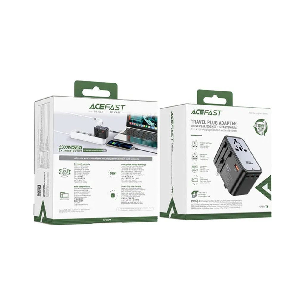 Зарядний пристрій Acefast 5xUSB 75W (3xUSB-C + 2xUSB-A) Gan Z1 Fast Charger (6974316282495) - зображення 7