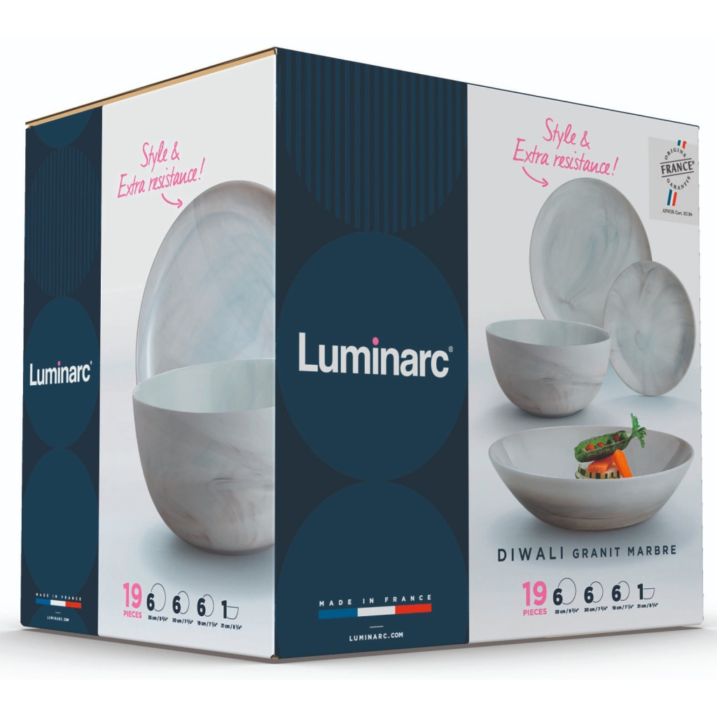 Столовий сервіз Luminarc Diwali Marble Granit 19 предметів (Q0217) - зображення 3