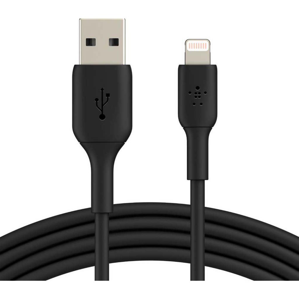 Дата кабель USB 2.0 AM to Lightning 1.0m PVC black Belkin (CAA001BT1MBK) - зображення 2
