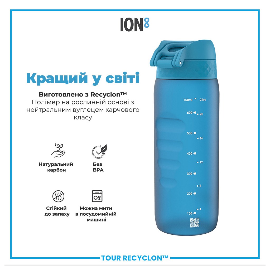 Пляшка для води ION8 OneTouch 750 мл BPA Free, Blue (I8RF750BLU) - зображення 6
