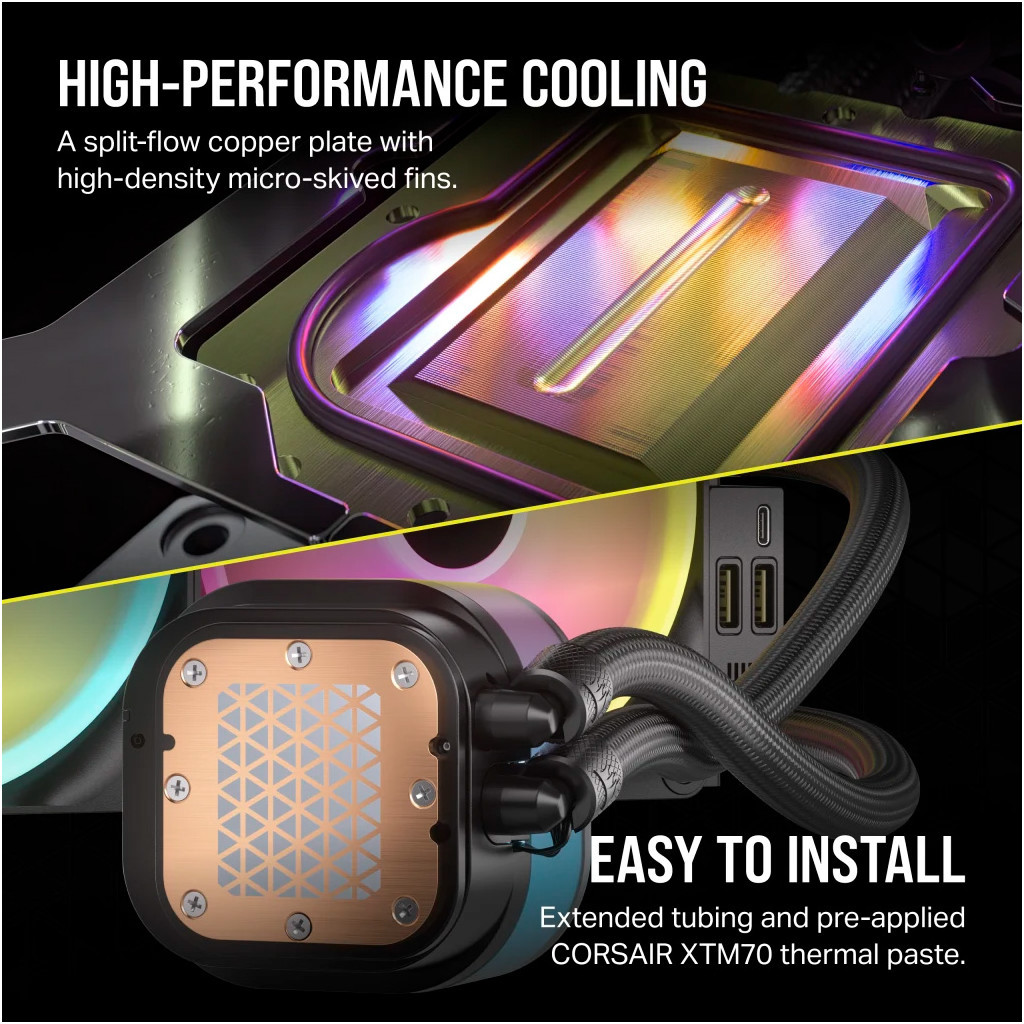 Система рідинного охолодження Corsair iCUE Link H100i LCD RGB (CW-9061007-WW) - зображення 9