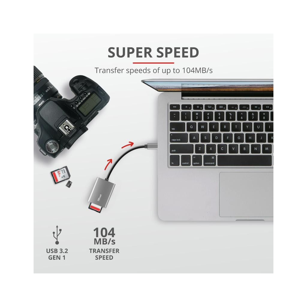 Зчитувач флеш-карт Trust Dalyx Fast USB-С Card reader (24136) - изображение 8