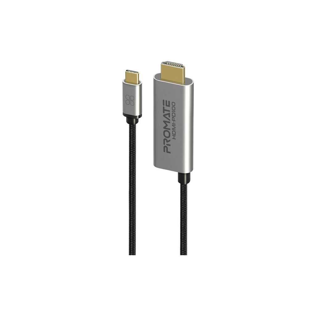 Кабель мультимедійний USB-C to HDMI hdmi-pd100.grey Promate (hdmi-pd100.grey) - изображение 1