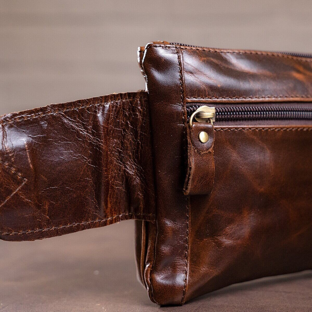 Сумка Vintage Поясна чоловіча Коричнева (14815) - зображення 7