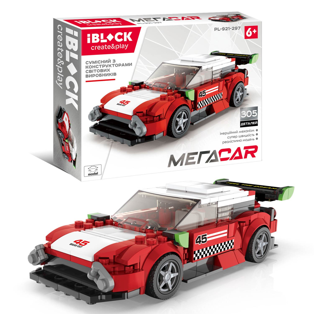 Конструктор iBlock Спорткар червоний (PL-921-297) - зображення 1