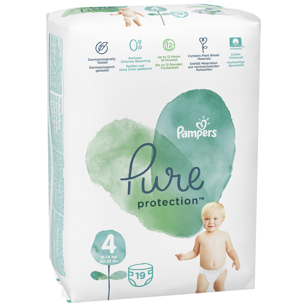 Підгузки Pampers Pure Protection Розмір 4 Maxi 9-14 кг 19 шт. (8001841023298) - зображення 3
