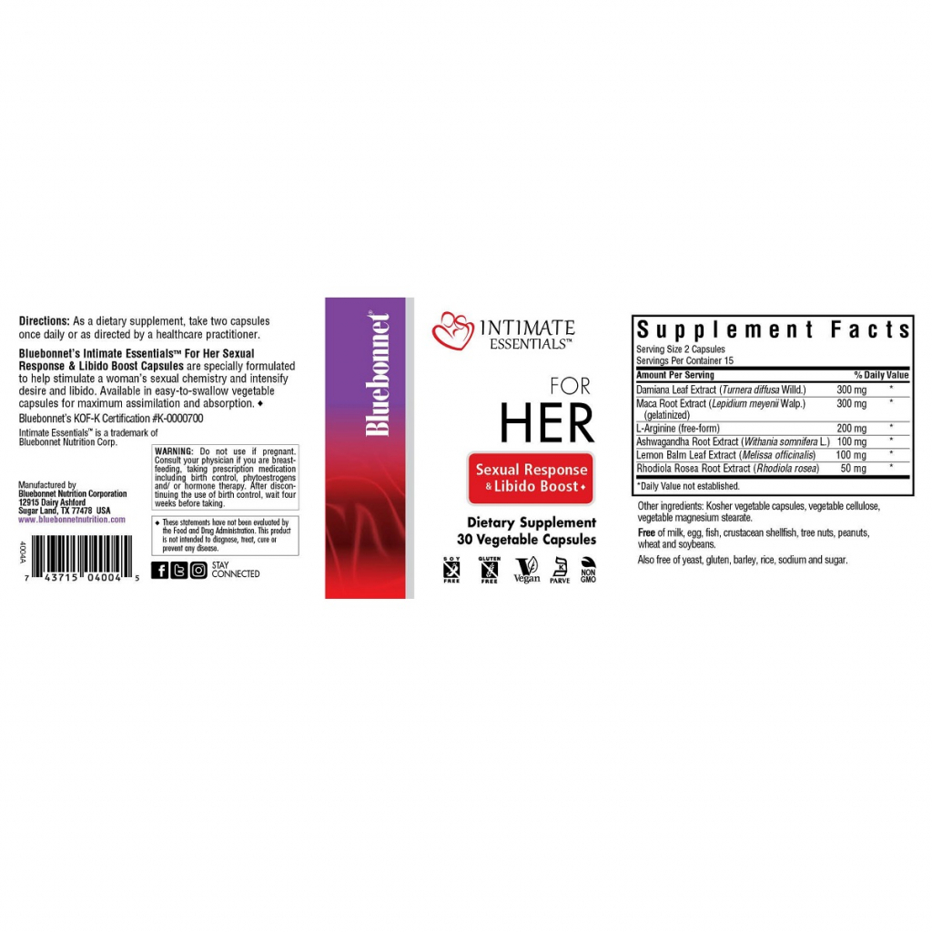 Вітамінно-мінеральний комплекс Bluebonnet Nutrition Комплекс Для Неї, Intimate Essentials For Her Sexual Respons (BLB4006) - зображення 2