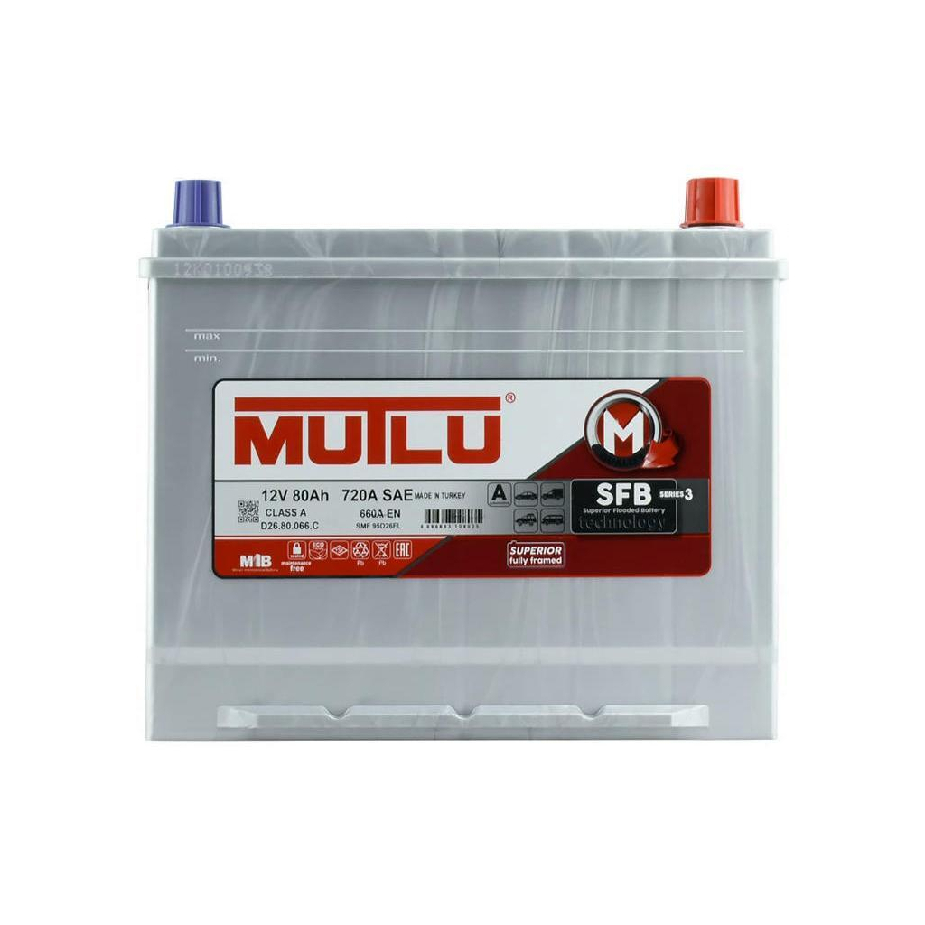 Акумулятор автомобільний MUTLU 6СТ-80 (0) Asia SFB D26.80.066.C - зображення 1