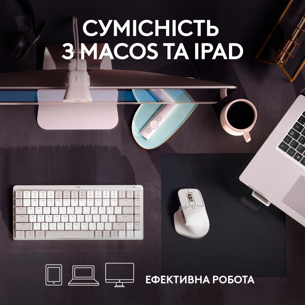 Мишка Logitech MX Master 3S For Mac Performance Wireless Pale Grey (910-006572) - зображення 2