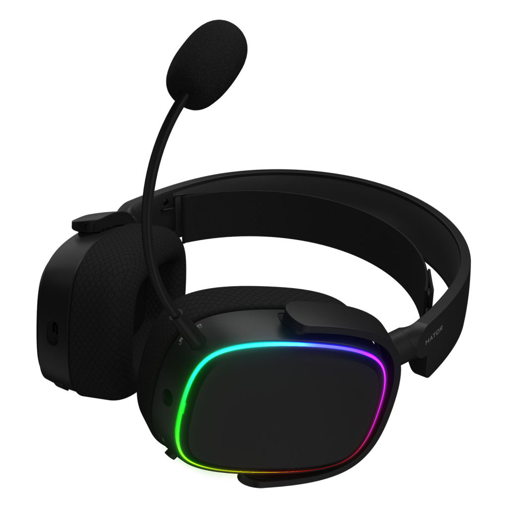 Навушники Hator Phoenix Wireless RGB Tri-mode Black (HTA-870) - зображення 4