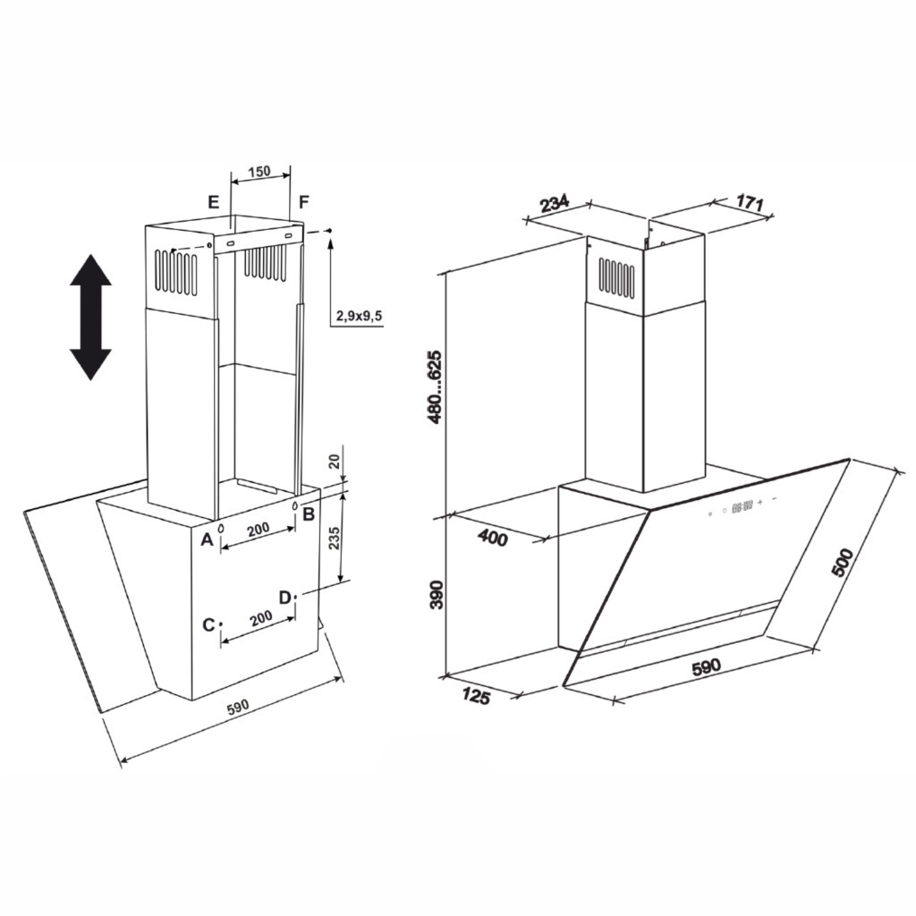 Витяжка кухонна Eleyus ULTRA 1200 LED 60 BL - изображение 12
