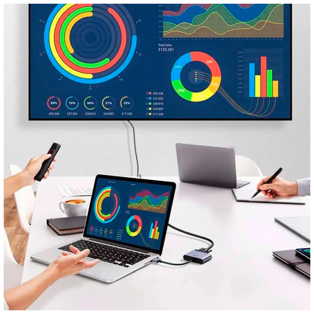 Перехідник USB 3.0 to HDMI + VGA CM449 gray Ugreen (20518) - picture 7