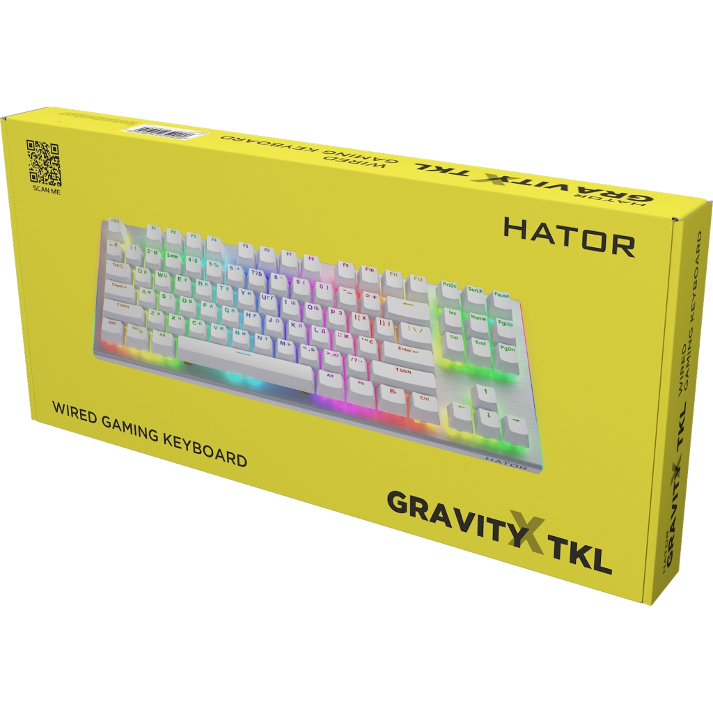 Клавіатура Hator Gravity X TKL Orange USB White (HTK551UA) - зображення 10