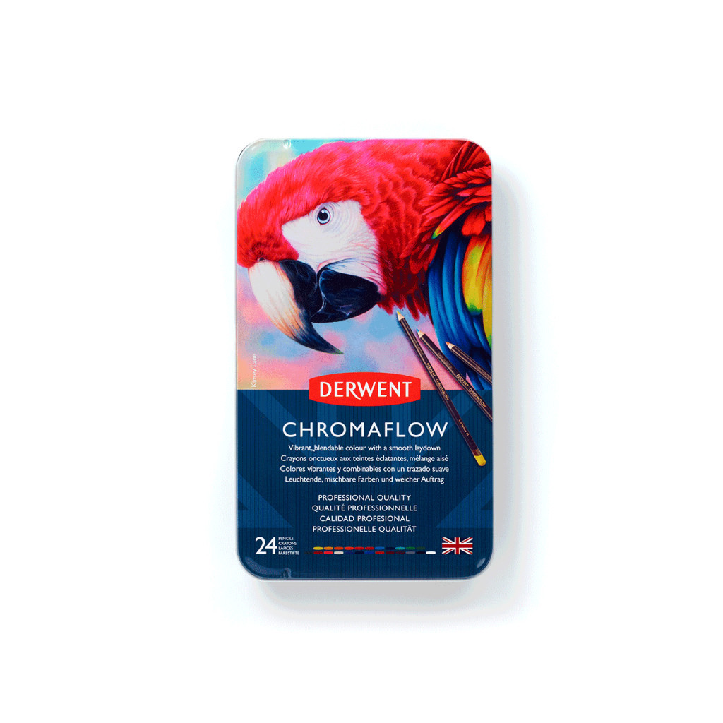 Олівці кольорові Derwent Chromaflow 24 кол. у металевому пеналі (5028252616133) - изображение 4