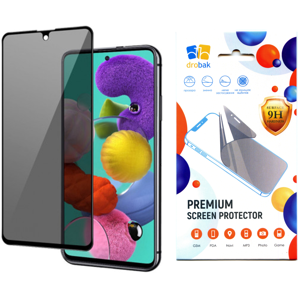 Скло захисне Drobak Anty Spy Samsung Galaxy M52 5G (Black) (616144) - зображення 1