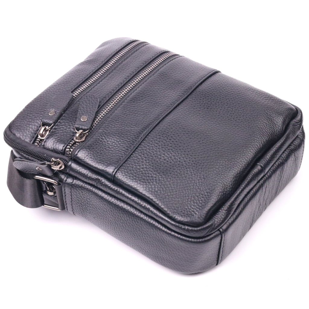 Сумка Vintage Чоловіча з натуральної зернистої шкіри Чорна (21398) - зображення 3