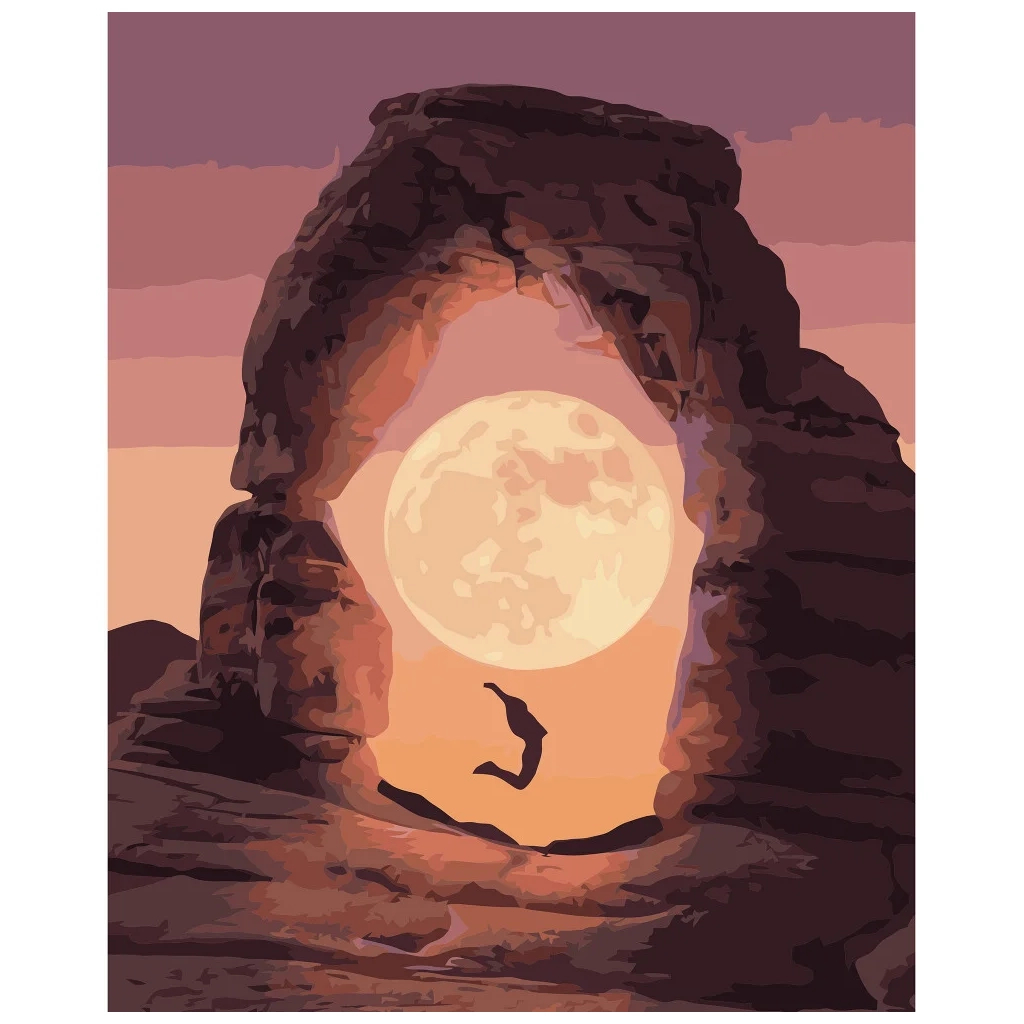 Картина по номерам Strateg Рожеве повнолуння 40х50 см (VA-3226) - зображення 1