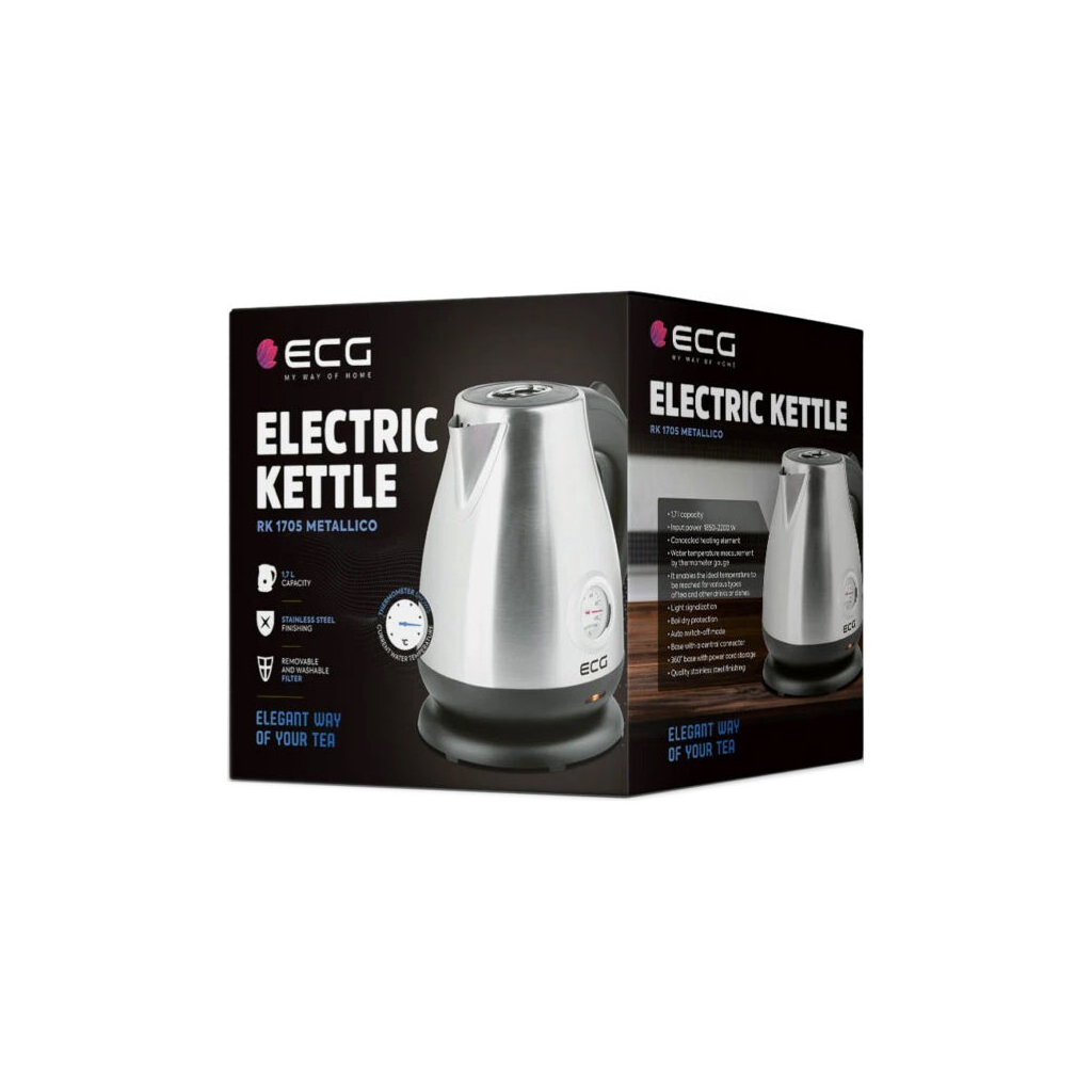 Електрочайник ECG RK 1705 Metallico - зображення 9